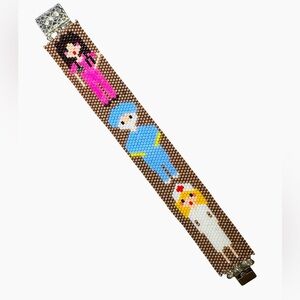 Hand crafted beaded nurse theme bracelet, gift nursing student decorative clasp